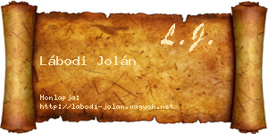 Lábodi Jolán névjegykártya
